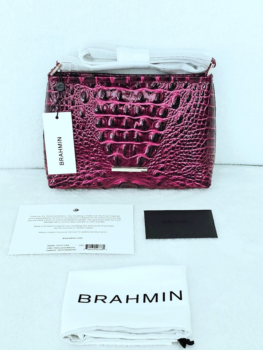 NWT Brahmin CHERRY LACQUER Lorelei